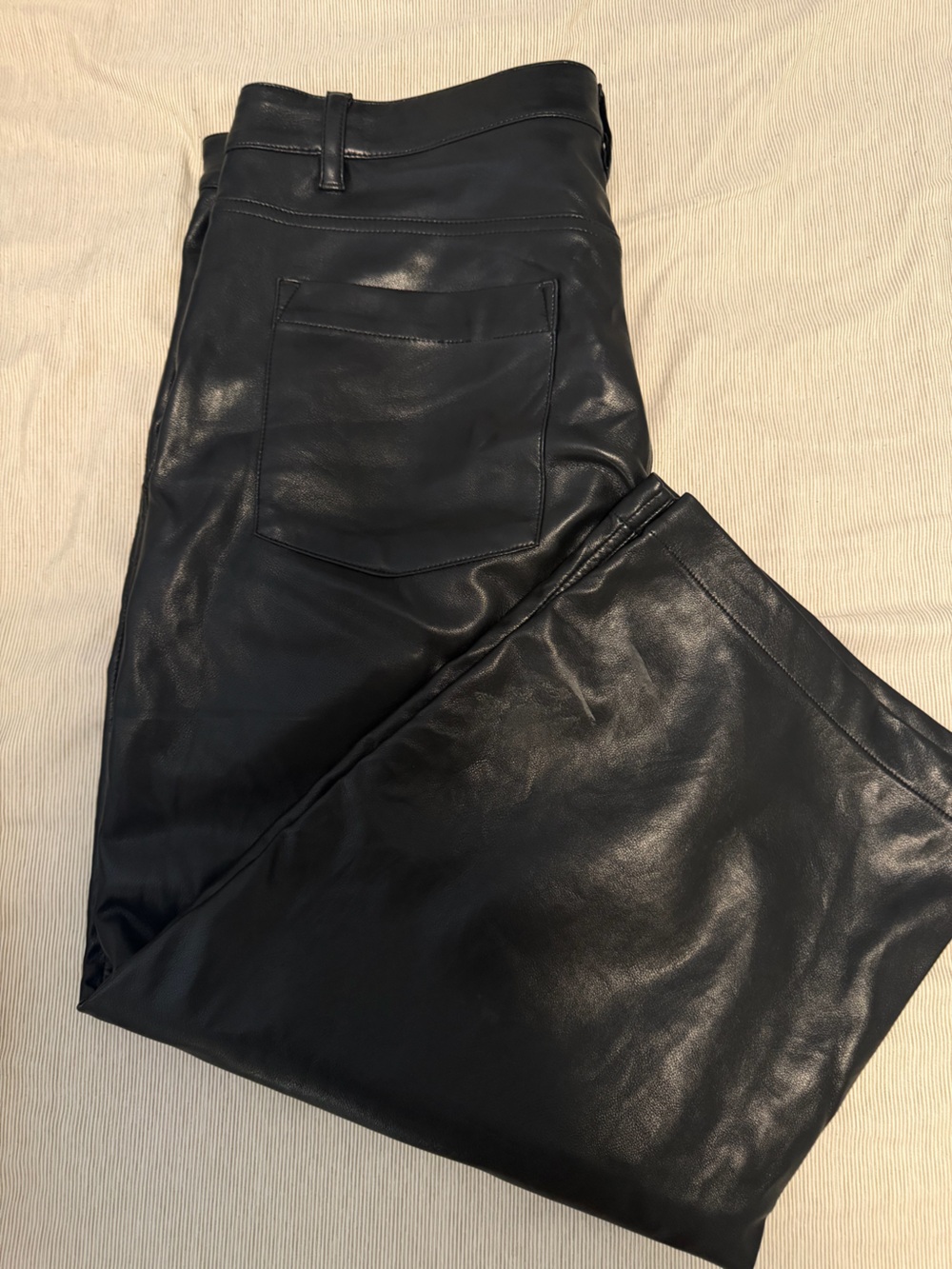 Gap Black Faux Leather Barrel Pants